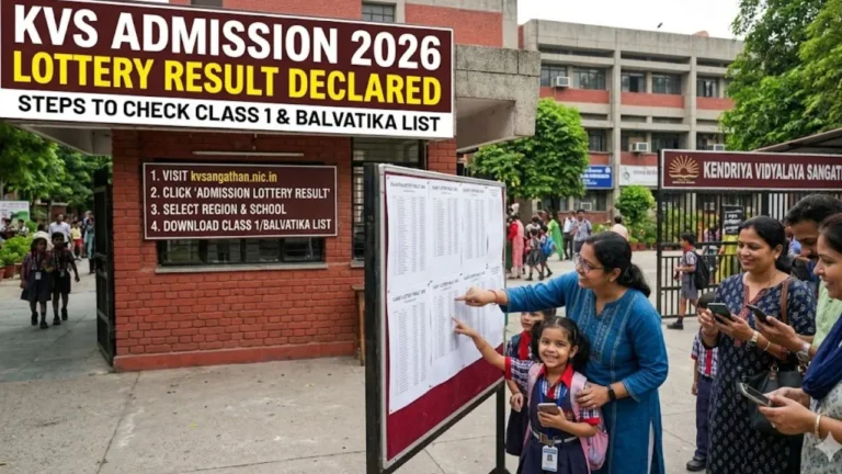 KVS Admission 2026 Lottery Result Declared: Steps to Check Class 1 & Balvatika List