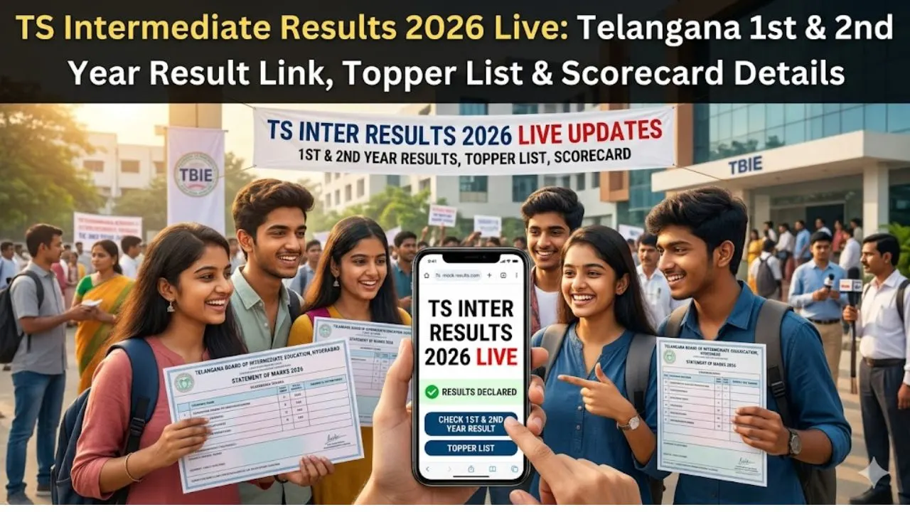 TS Intermediate Results 2026 Live: Telangana 1st & 2nd Year Result Link, Topper List & Scorecard Details